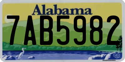 AL license plate 7AB5982