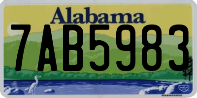 AL license plate 7AB5983