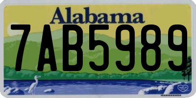 AL license plate 7AB5989