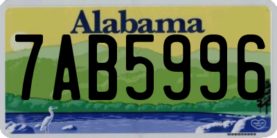 AL license plate 7AB5996