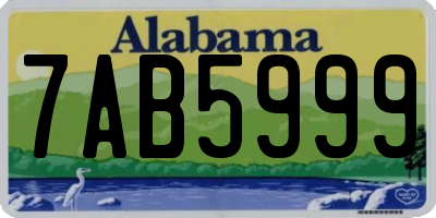 AL license plate 7AB5999