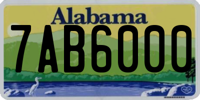AL license plate 7AB6000