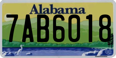 AL license plate 7AB6018