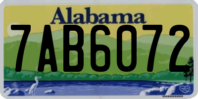 AL license plate 7AB6072
