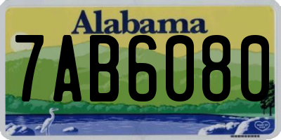 AL license plate 7AB6080