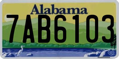 AL license plate 7AB6103
