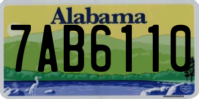 AL license plate 7AB6110