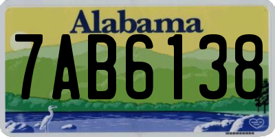 AL license plate 7AB6138