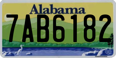 AL license plate 7AB6182