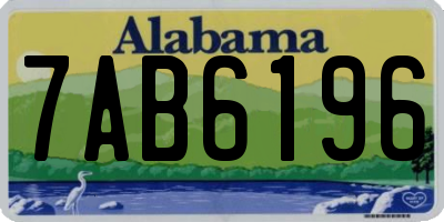 AL license plate 7AB6196