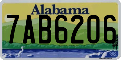 AL license plate 7AB6206