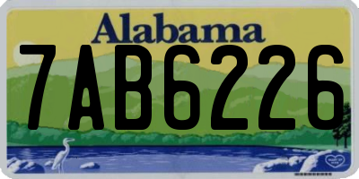 AL license plate 7AB6226