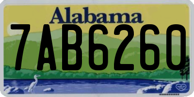 AL license plate 7AB6260