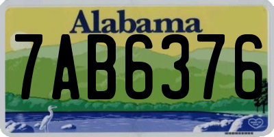AL license plate 7AB6376