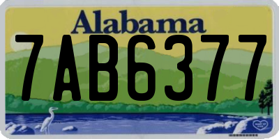 AL license plate 7AB6377