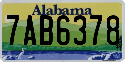 AL license plate 7AB6378