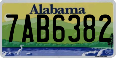 AL license plate 7AB6382