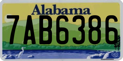 AL license plate 7AB6386
