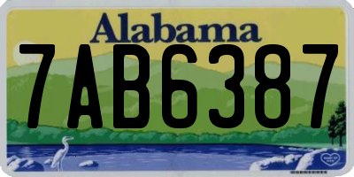 AL license plate 7AB6387