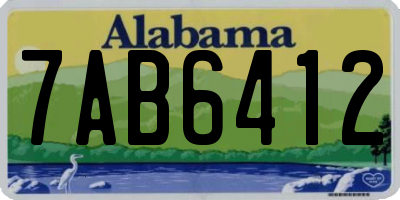 AL license plate 7AB6412