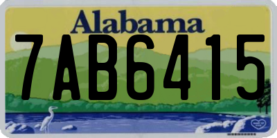 AL license plate 7AB6415