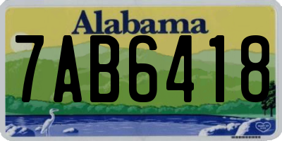 AL license plate 7AB6418