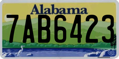 AL license plate 7AB6423