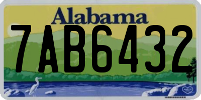 AL license plate 7AB6432