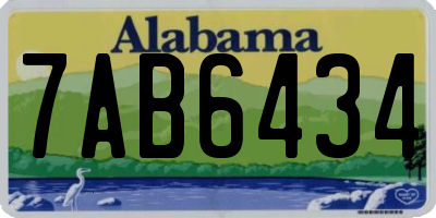 AL license plate 7AB6434