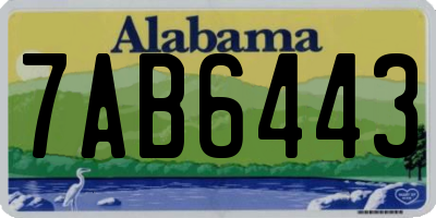 AL license plate 7AB6443