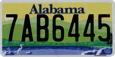 AL license plate 7AB6445