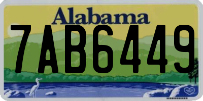 AL license plate 7AB6449