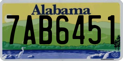 AL license plate 7AB6451