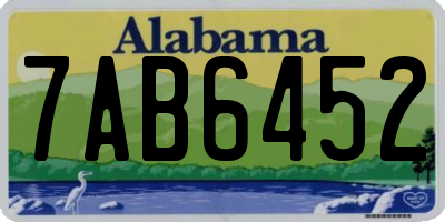 AL license plate 7AB6452