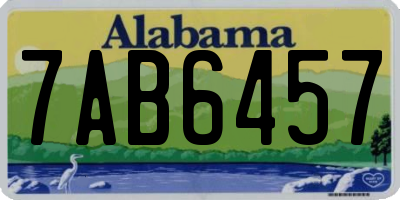 AL license plate 7AB6457