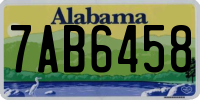 AL license plate 7AB6458