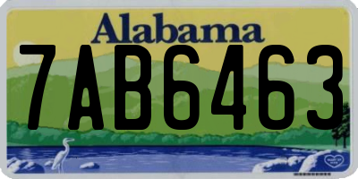 AL license plate 7AB6463