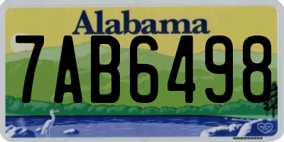 AL license plate 7AB6498