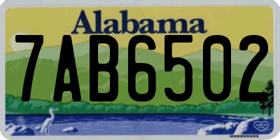 AL license plate 7AB6502