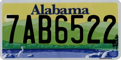 AL license plate 7AB6522