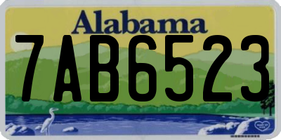 AL license plate 7AB6523