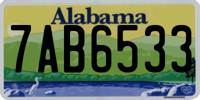 AL license plate 7AB6533