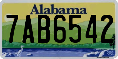 AL license plate 7AB6542