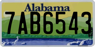AL license plate 7AB6543
