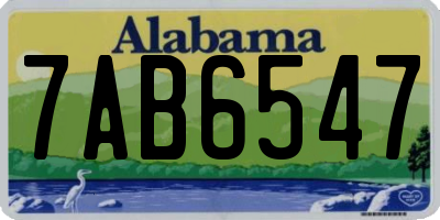 AL license plate 7AB6547