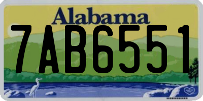 AL license plate 7AB6551