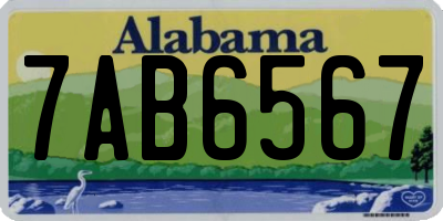 AL license plate 7AB6567