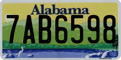 AL license plate 7AB6598