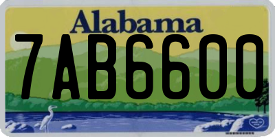 AL license plate 7AB6600