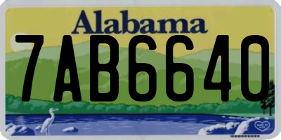 AL license plate 7AB6640